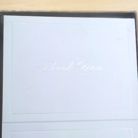 Pearl White Wedding Thank You Notes & Envelopes 50 - Picture 3 of 8